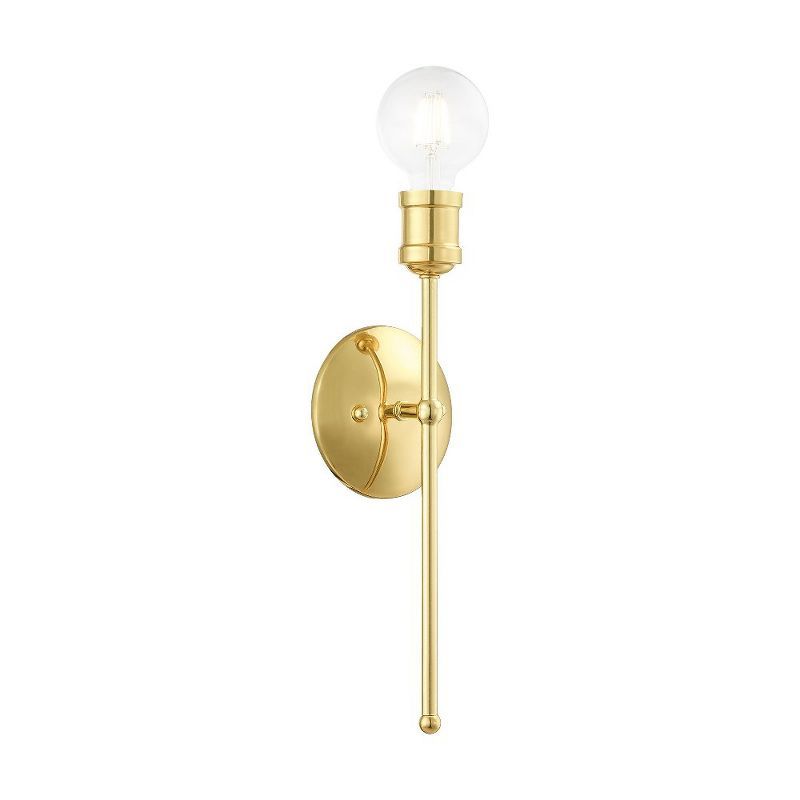 Lansdale Polished Brass 1-Light Dimmable Wall Sconce