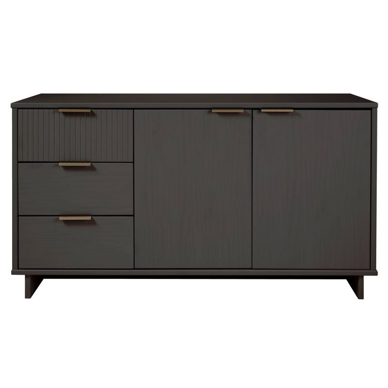 Granville Dark Gray Modern 3-Drawer Buffet Sideboard