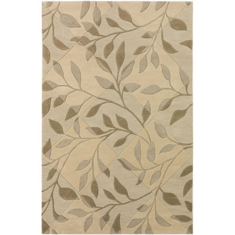 Ivory Tufted Synthetic Rectangular Area Rug 3'6" x 5'6"