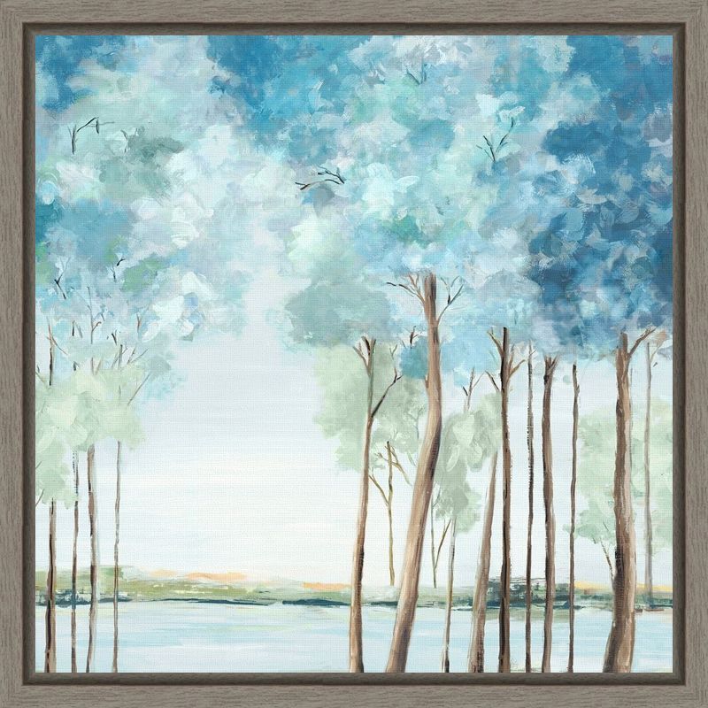 Eva Watts Blue and Green Landscape Canvas Print