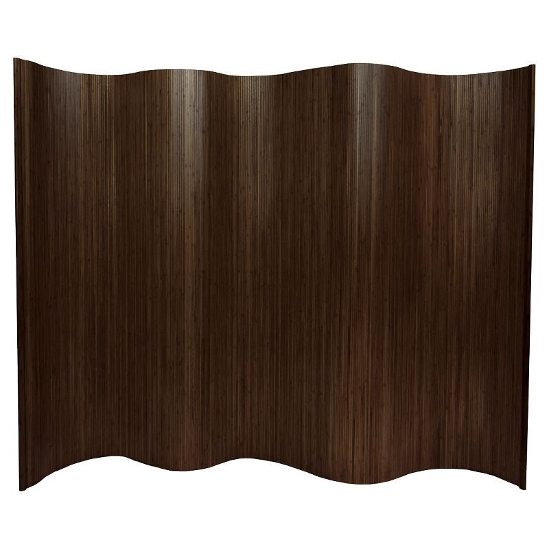 6 ft. Dark Mocha Bamboo Wave Room Divider