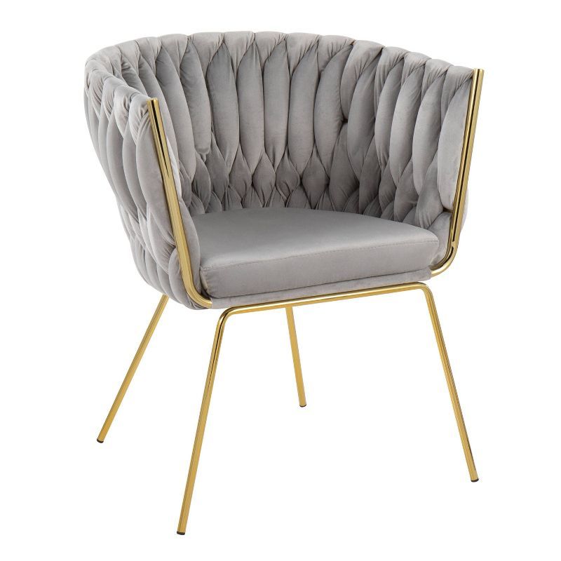 Elegant Silver Velvet Barrel Accent Chair with Metal Base