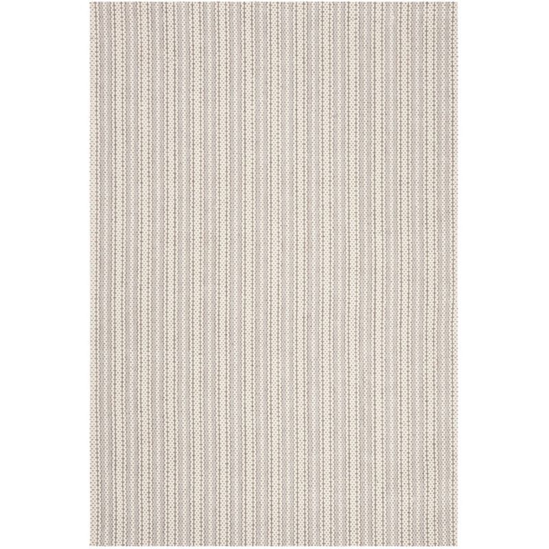 Gray Floral Hand-Knotted Wool and Viscose Rug, 4' x 6'