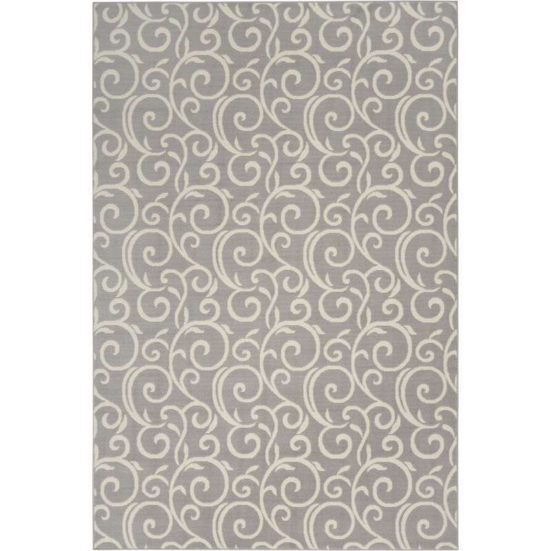 Abstract Charcoal Gray 6'x9' Hand-Tufted Synthetic Area Rug