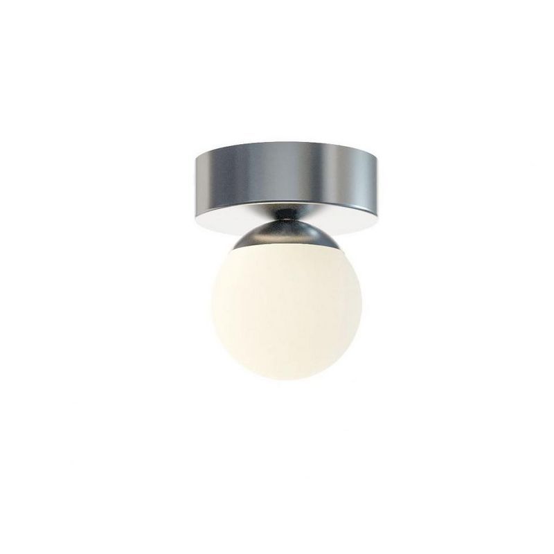 Pearl Satin Nickel Globe LED Flush Mount Light