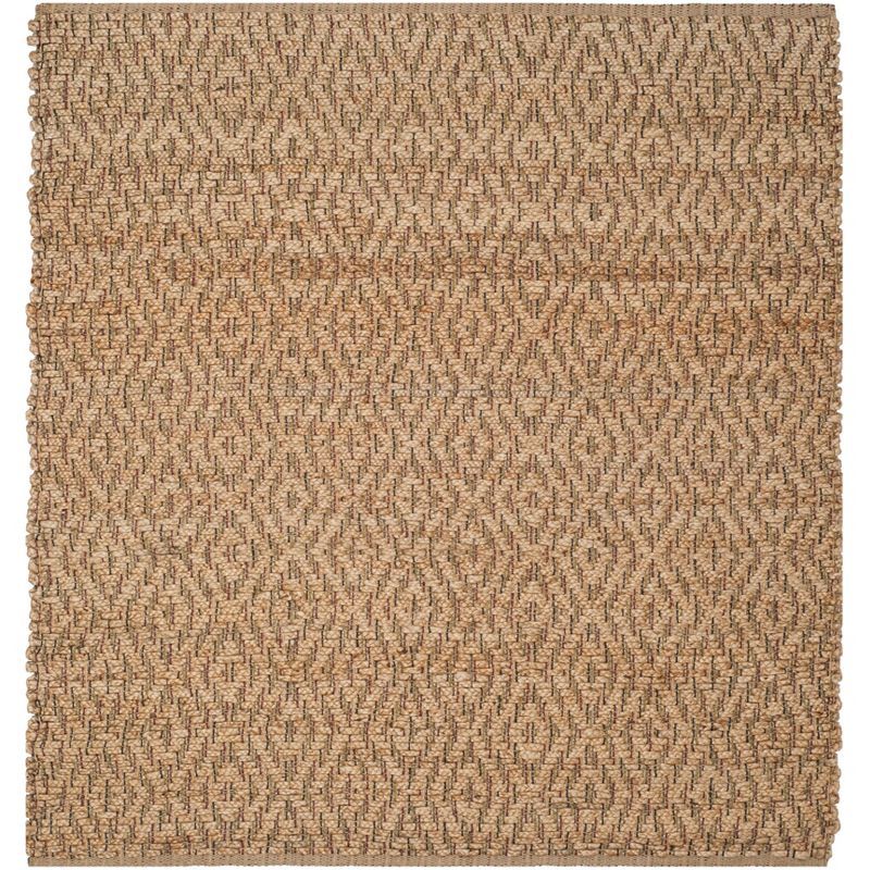 Handmade Red Jute Flat Woven Square Area Rug 6' x 6'