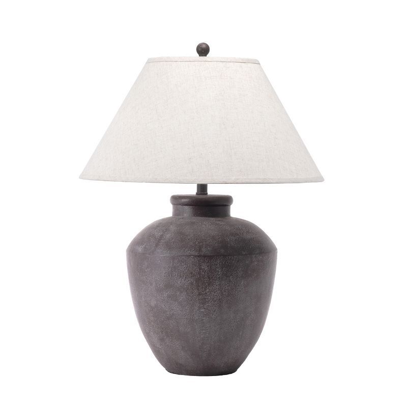 Lindos 30" Bronze Resin Table Lamp with Fabric Shade