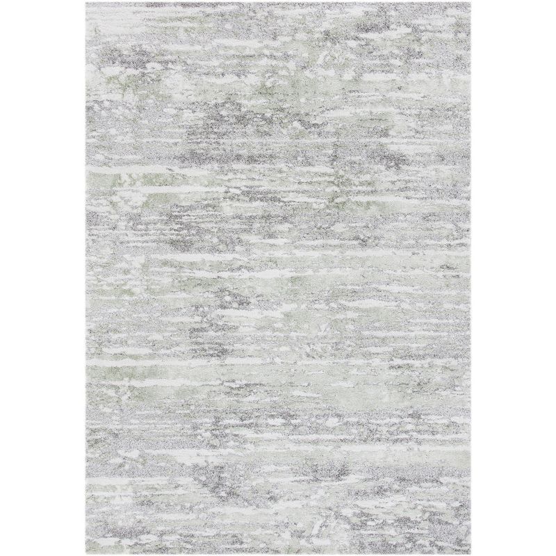Abstract Gray Hand-Knotted Easy Care Synthetic Rug
