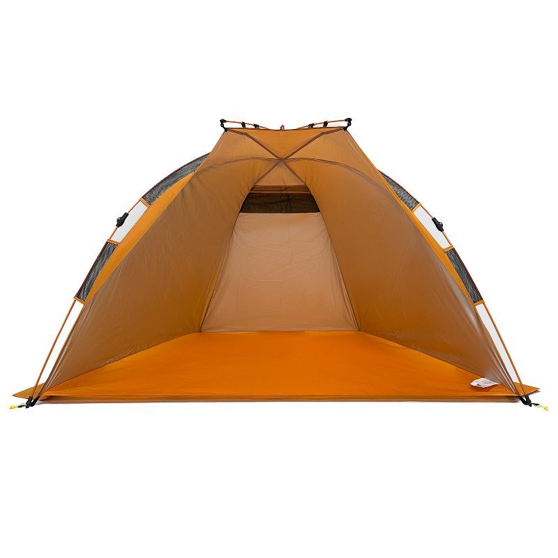 Orange Polyester Pop-Up Beach Sun Shelter with 1 Door