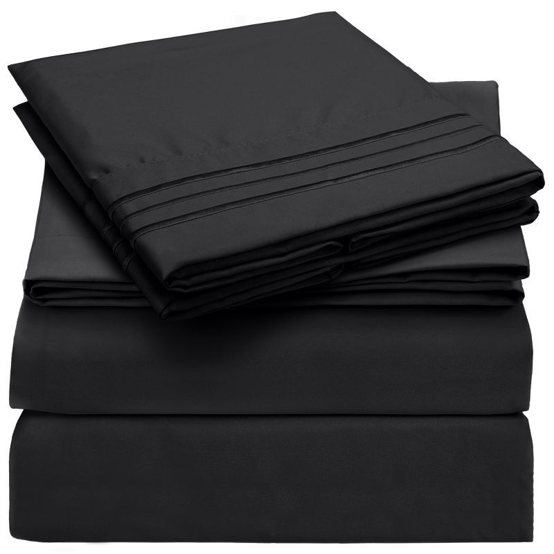 Full Black Microfiber Deep Pocket Sheet Set