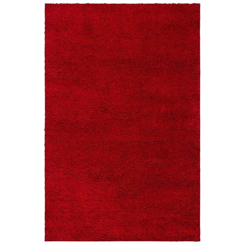 Milan Shag Red Synthetic Rectangular 4' x 6' Area Rug