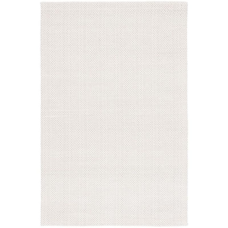 Ivory Flat Woven Reversible Wool Synthetic Area Rug 6' x 9'