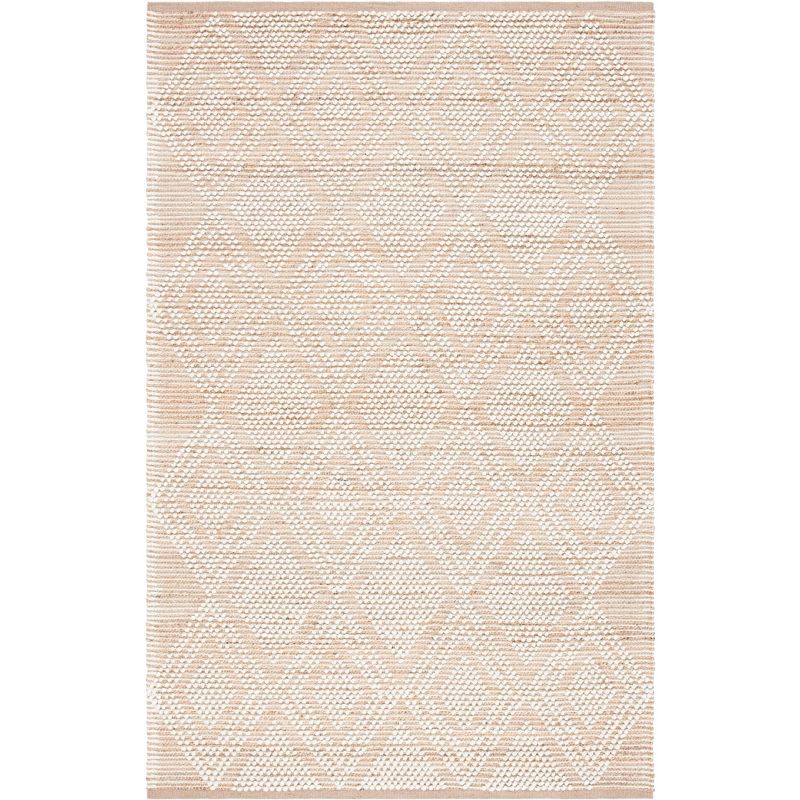 Ivory Braided Handmade Rectangular Wool Rug, 3' x 5'