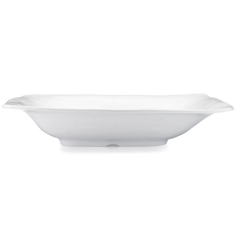 White Ruffle Melamine 17" Rectangular Serving Bowl