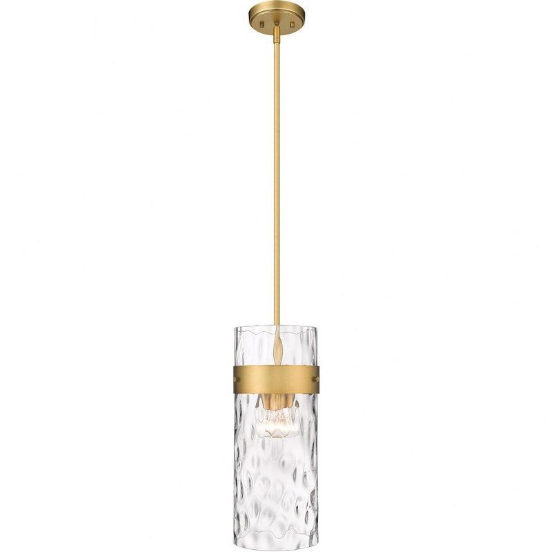 Fontaine Mini 9" Rubbed Brass & Glass Indoor/Outdoor Pendant