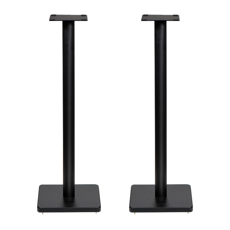 Matte Black Adjustable Floor Speaker Stands with Cable Management