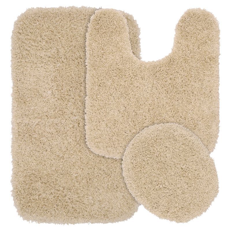 Linen Luxe 3-Piece Ultra-Soft Shaggy Nylon Bath Rug Set