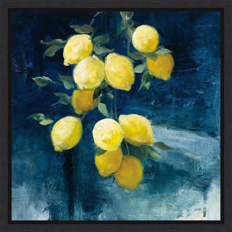 Lemon Grove Yellow and Blue Canvas Wall Art Print