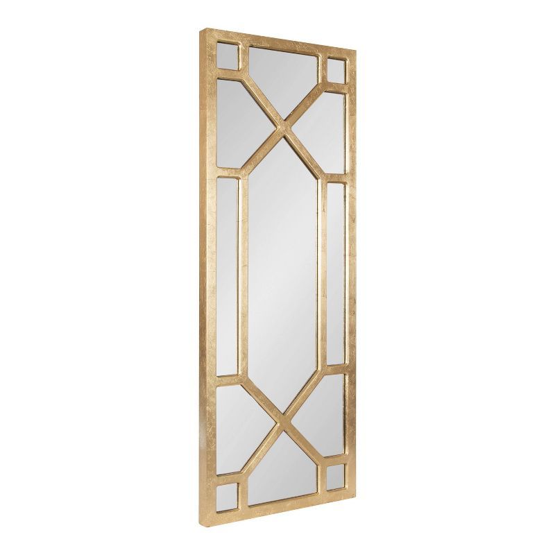 Vanderford Gold Leaf Full-Length Rectangular Wooden Wall Mirror