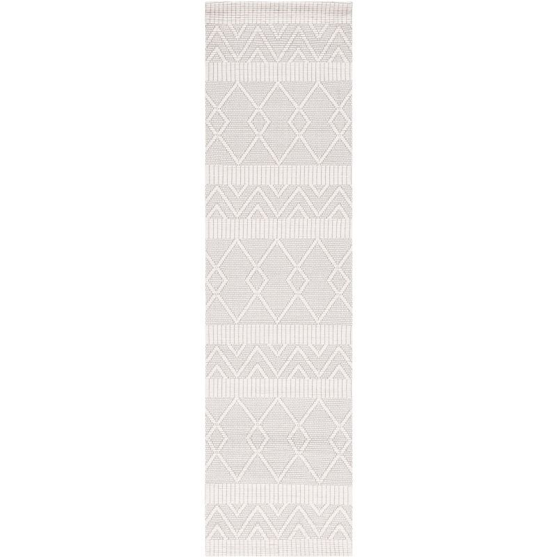 Ivory and Beige Hand Loomed Flat Weave Runner Rug