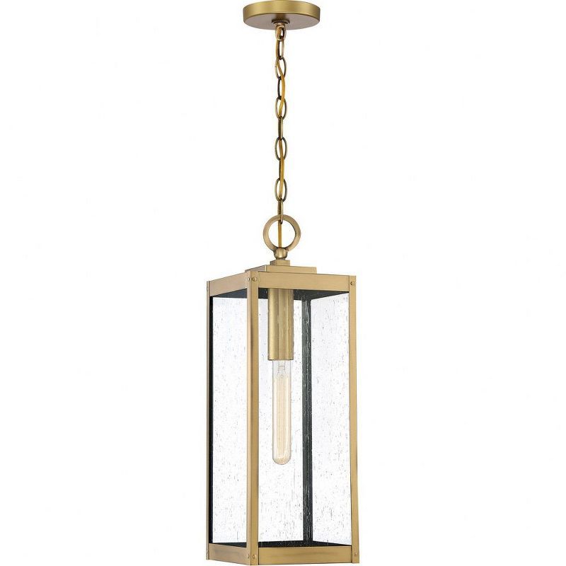 Antique Brass Glass Drum Pendant Light for Indoor/Outdoor Use