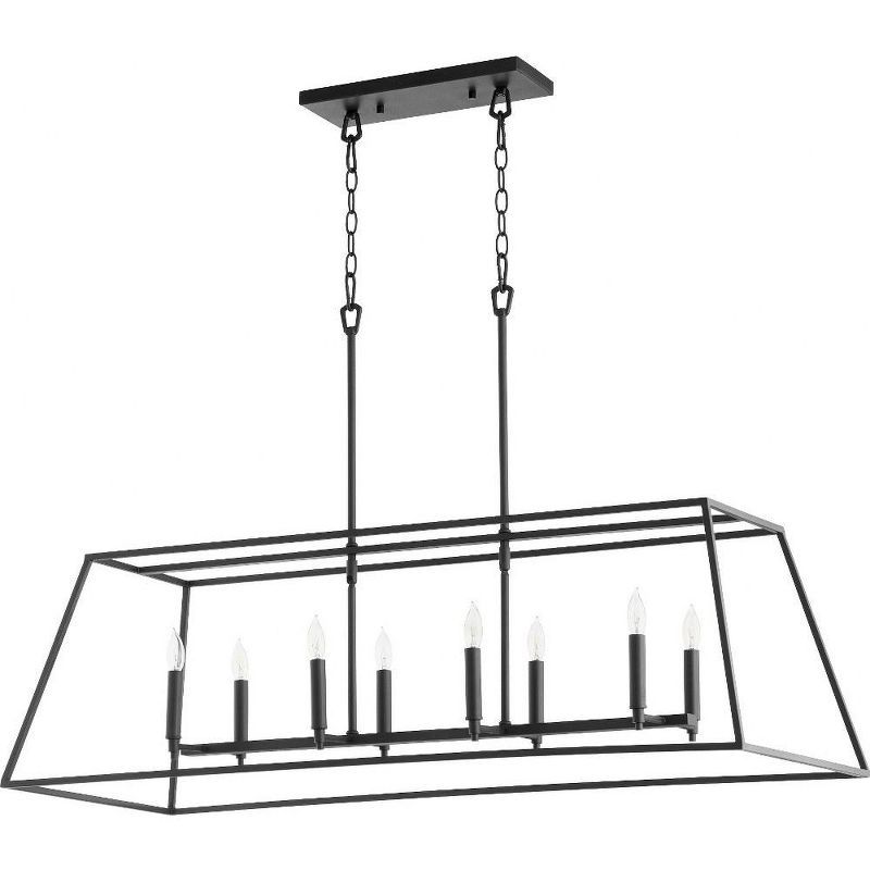 Gabriel Noir Finish 8-Light Linear Pendant with Adjustable Chain
