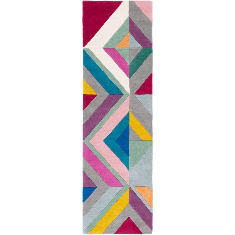 Fifth Avenue Geometric Multicolor Hand-Tufted Wool Runner Rug