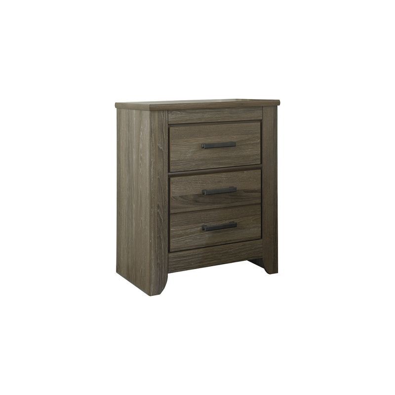 Warm Gray Transitional 3-Drawer Nightstand with Antiqued Pulls