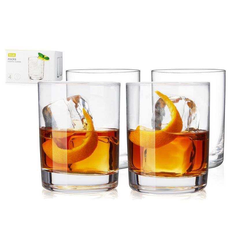 Clear Glass 12 oz Rocks Tumbler Set of 4