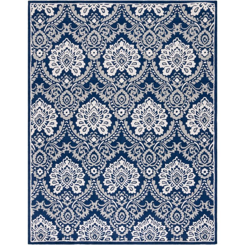Ivory Floral Elegance 8' x 10' Hand-Tufted Wool-Cotton Rug