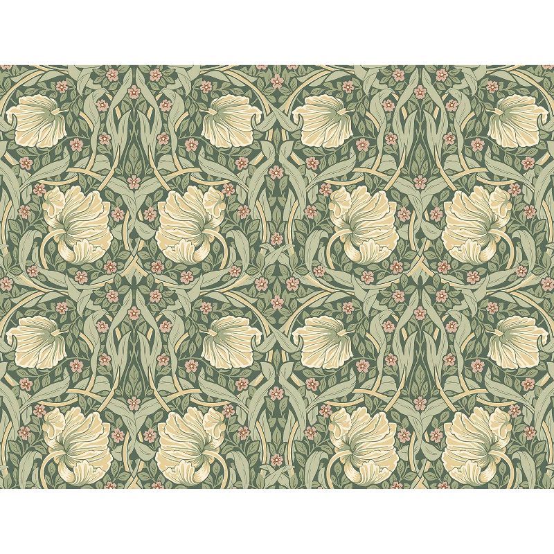 Gardenia & Sage Floral Peel and Stick Vinyl Wallpaper