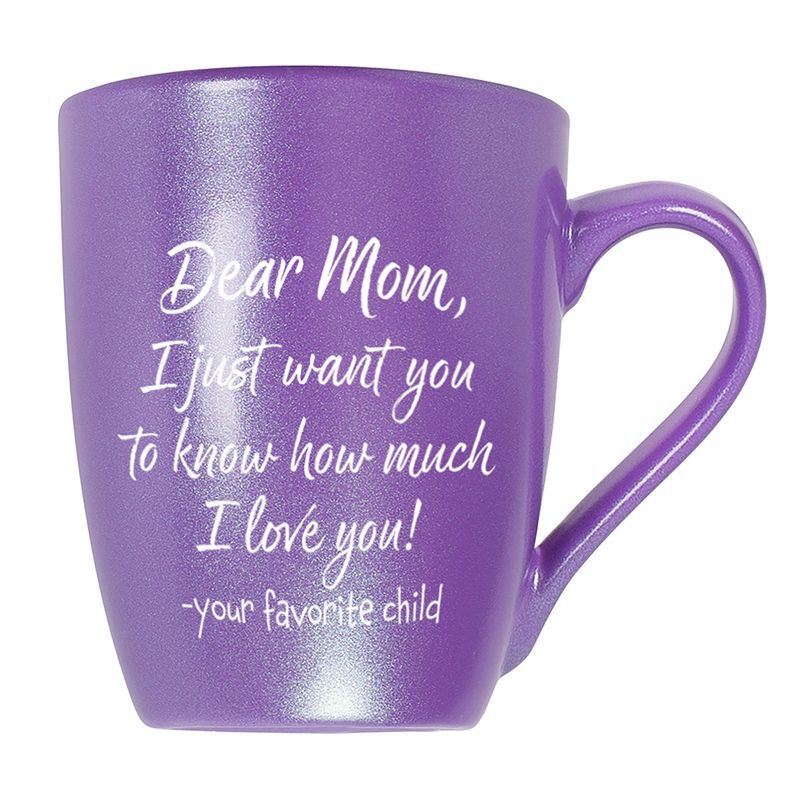 Passion Purple Ceramic Dear Mom Coffee Mug with Handle