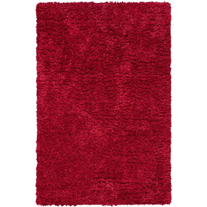 Madrid Red Shag 4' x 6' Synthetic Area Rug