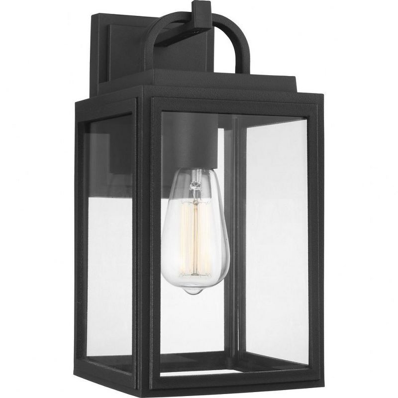 Coastal-Inspired Black Bronze Outdoor Lantern with Clear Glass