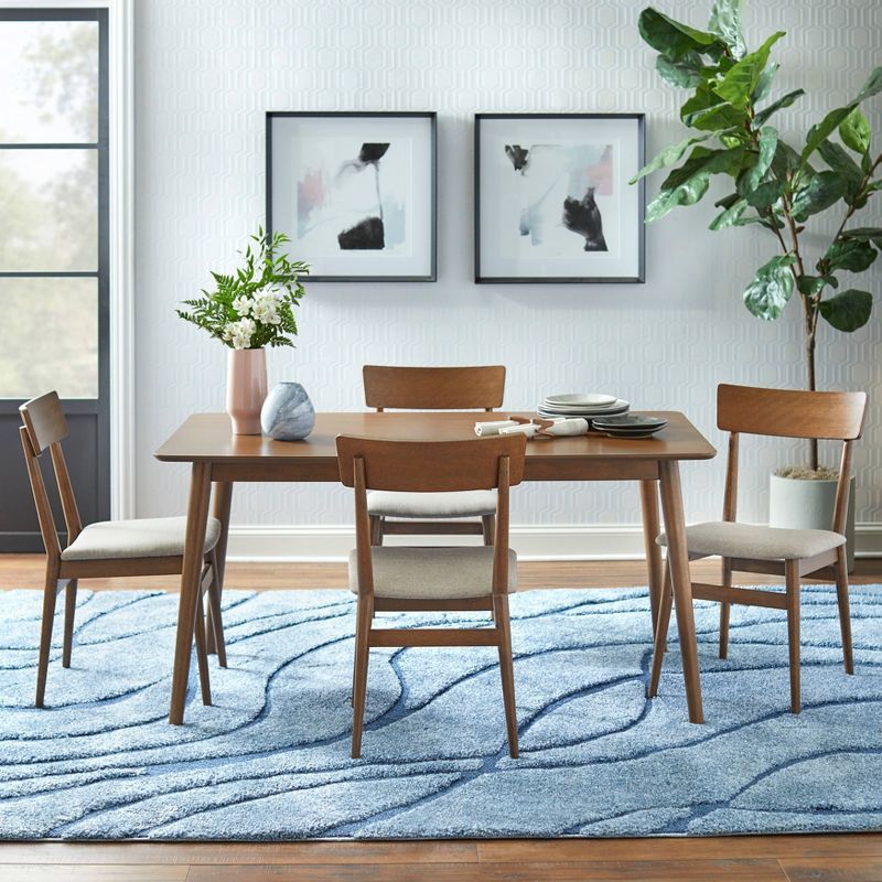 Newington Walnut and Mocha Mid-Century 5-Piece Dining Set