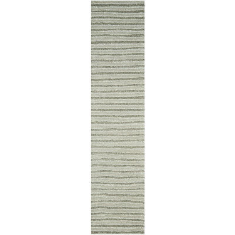 Nimbus Cloud Gray Tufted Wool Stripe Runner Rug 2'3" x 10'