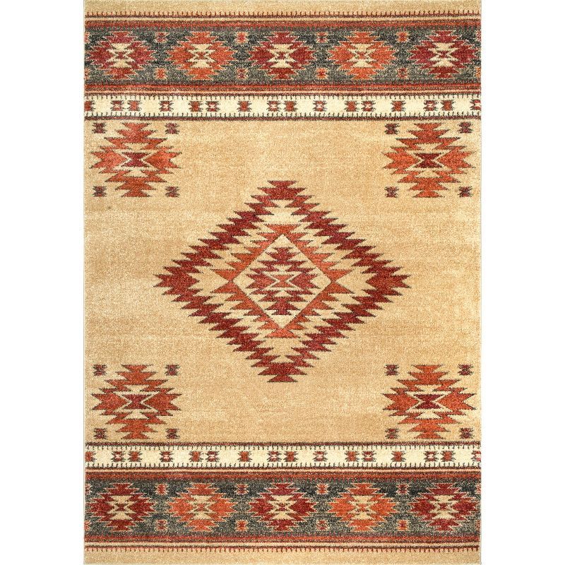 Reversible Margene Tribal Diamond 5' x 7' Beige Area Rug