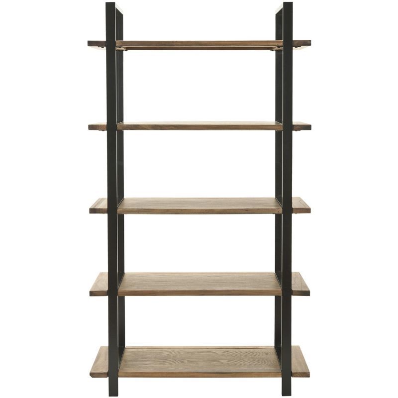 Scott Oak and Black Metal 5-Tier Etagere