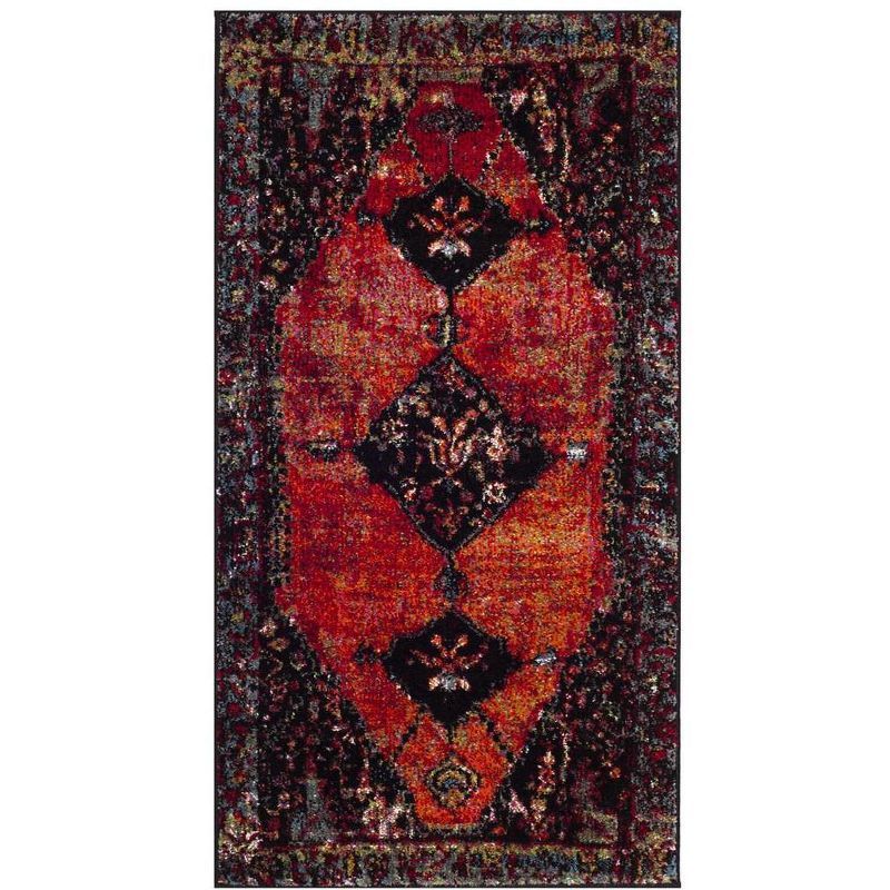 Vintage Multi-Color Floral Motif Synthetic Area Rug