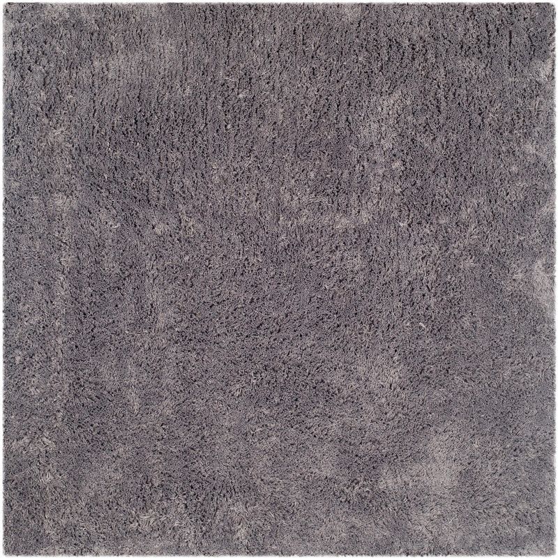 Gray 7' Square Handmade Tufted Shag Area Rug