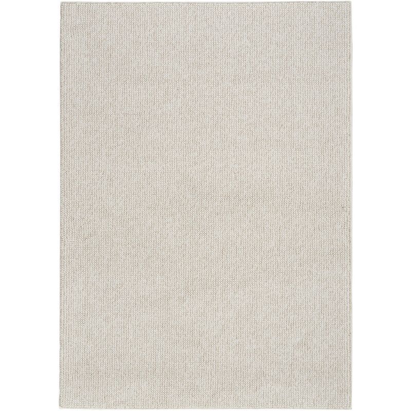 Ivory Beige Rectangular Synthetic 8' x 10' Easy Care Rug