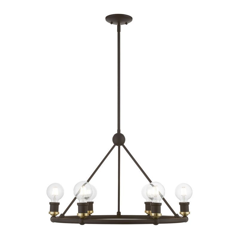 Lansdale Playful Mood 6-Light Bronze & Antique Brass Chandelier