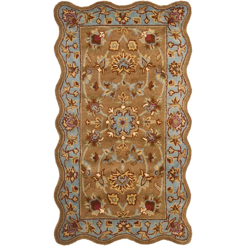 Heritage Beige and Blue Hand-Tufted Wool Area Rug