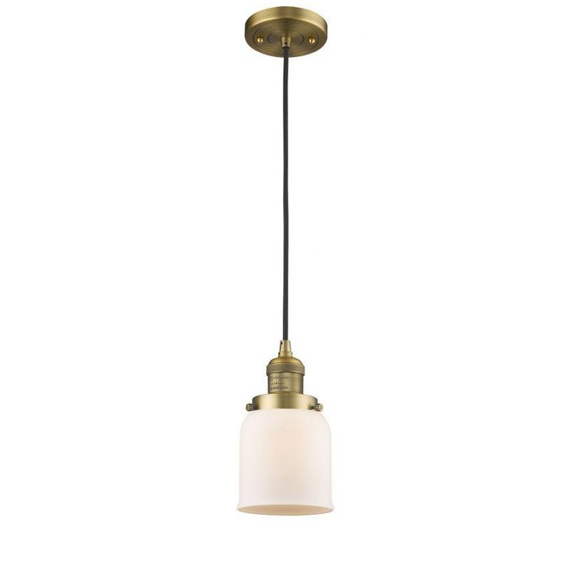 Brushed Brass Glass Mini Pendant Light with LED Bulb