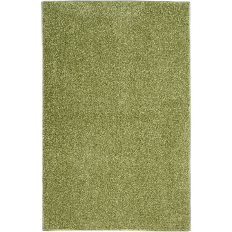 Mossy Green Soft-Textured 2' x 4' Outdoor Essentials Rug