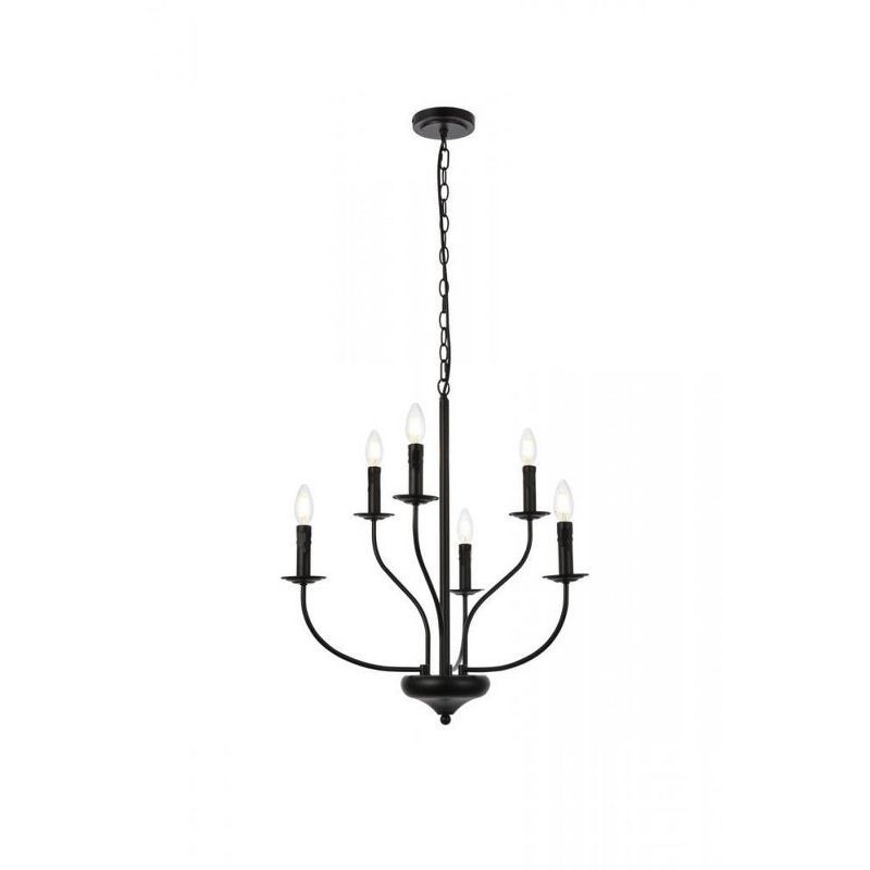Westley Black Metal 6-Light Indoor/Outdoor Pendant with Iron Chain