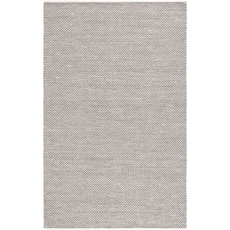 Gray Wool 8' x 10' Handmade Flat Woven Area Rug