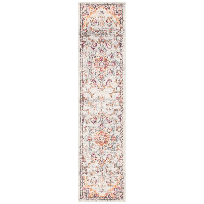 Madison Beige and Orange Hand-knotted Synthetic Rug, 2'2"x4'