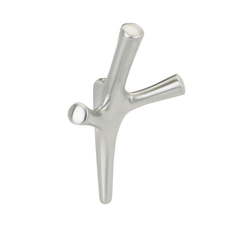 Satin Nickel Triple Prong Decorative Wall Hook