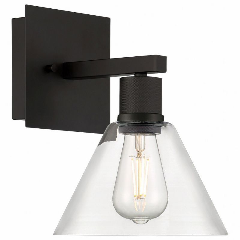 Martini Glass Inspired Matte Black LED Wall Sconce